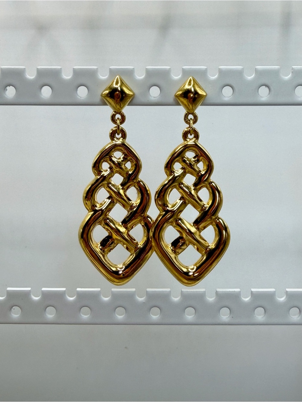 Elegant Gold Interlaced Drop Earrings for Women